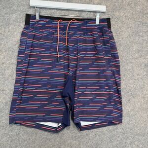 Lululemon Performance Shorts Mens Medium ? Striped Gym Train Workout Run 9" Ins